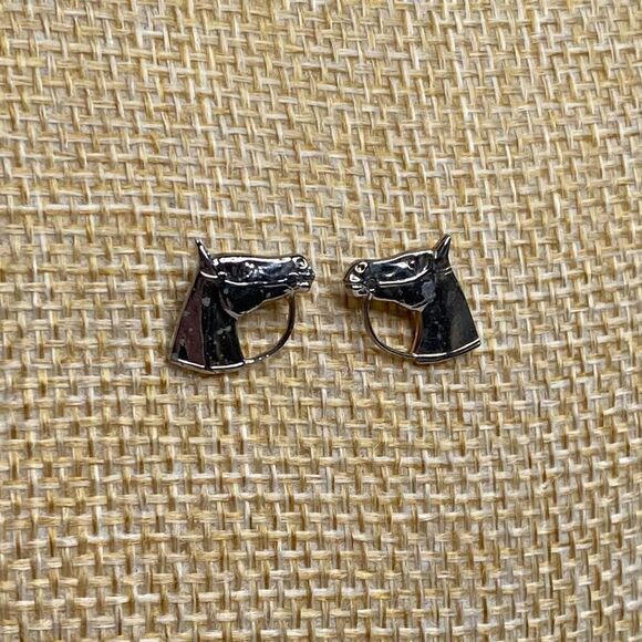 Small Silver Horse Stud Earrings - Picture 1 of 3